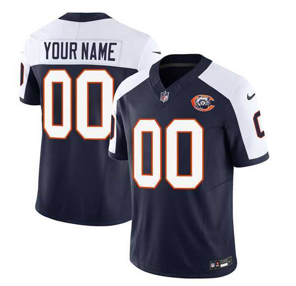 Men%27s Chicago Bears Active Player Custom 2023 F.U.S.E. Navy White Throwback Limited Football Stitched Jersey->customized nfl jersey->Custom Jersey